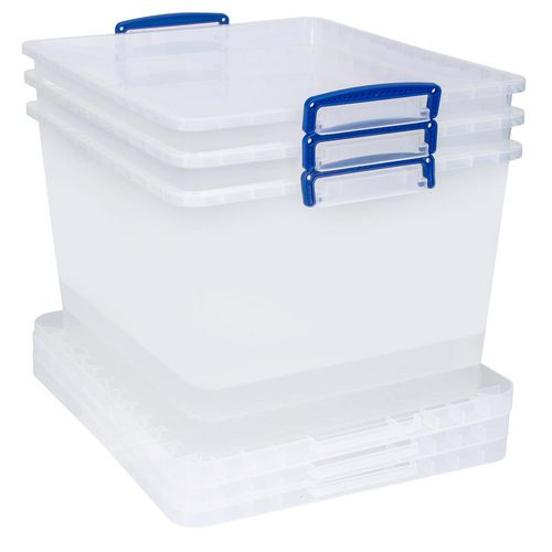 Nestable clear Really Useful Box® containers
