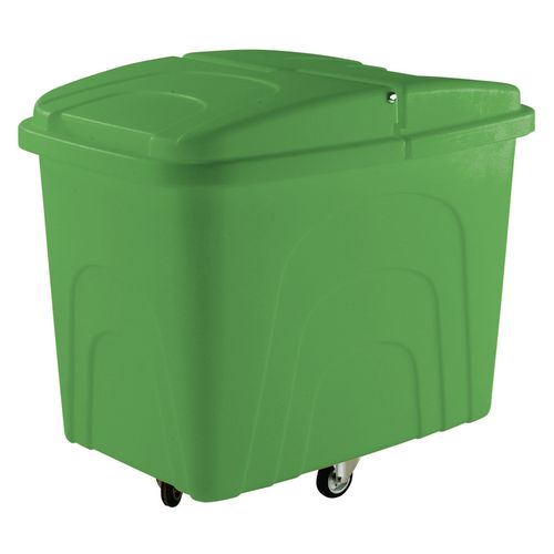 Slingsby robust rim tapered plastic container trucks, with lids - Base Material: Zinc plated