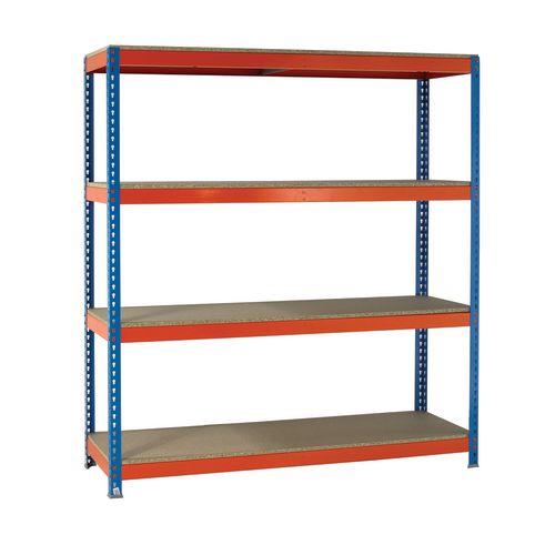 Boltless heavy duty steel shelving with chipboard shelves 2m high - Capacity per Shelf kg: 500