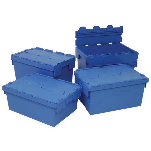 Budget attached lid containers - Capacity L: 70 - Colour: Blue - External Height mm: 370