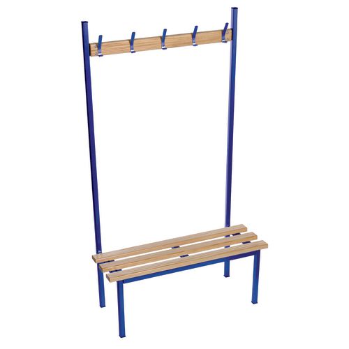 Evolve solo bench 2000 x 400mm 10 hooks - 2 uprights - blue - Bench Height mm: 450 - Colour: Blue