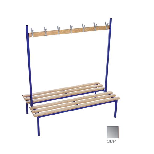 Evolve duo bench 2000 x 800mm 20 hooks - 2 uprights - silver - Bench Height mm: 450 - Colour: Silver