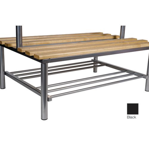 Club duo cloakroom bench shoe rack - Colour: Black - Depth mm: 800 - Frame Material: Steel