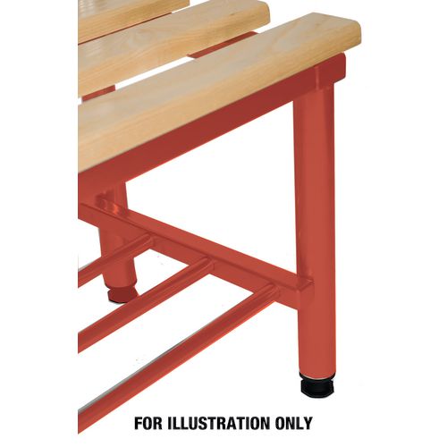 Club mezzo bench shoe rack - Colour: Red - Depth mm: 325 - Frame Colour: Red - Frame Material: Steel