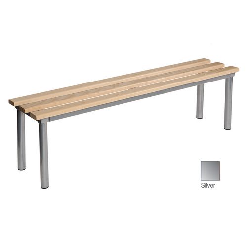 Club mezzo freestanding changing room bench - Bench Height mm: 450 - Colour: Silver - Depth mm: 325