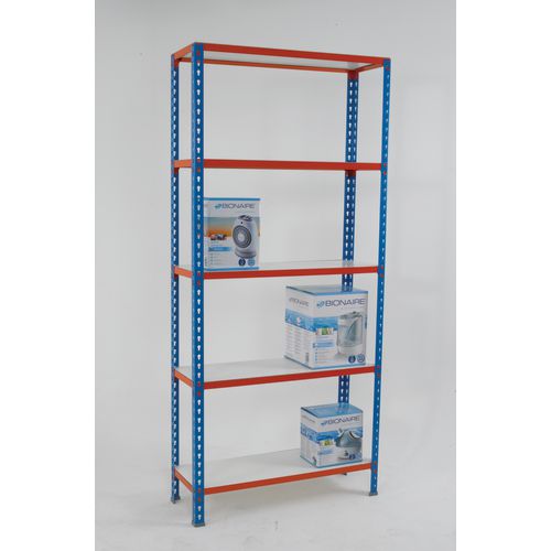 Melamine faced boltless steel shelving - 175kg, 6 shelves 900mm width