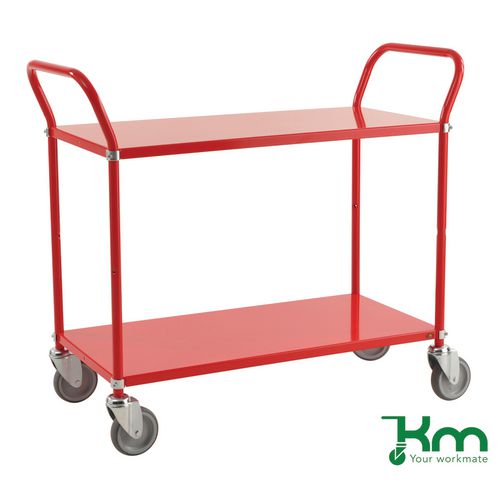 Konga two tier trolley, braked - red - Capacity kg: 250 - Colour: Red