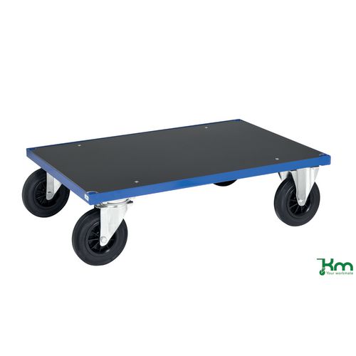 Konga heavy duty dollies with laminated platform, braked - Capacity kg: 500 - Frame Colour: Blue