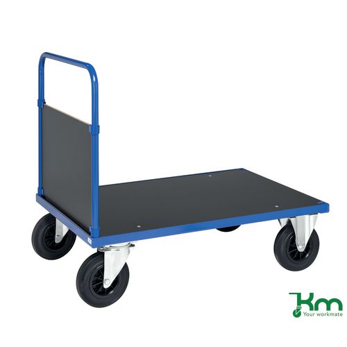 Konga heavy duty platform trucks, single ended panel, braked - Capacity kg: 500 - Frame Colour: Blue