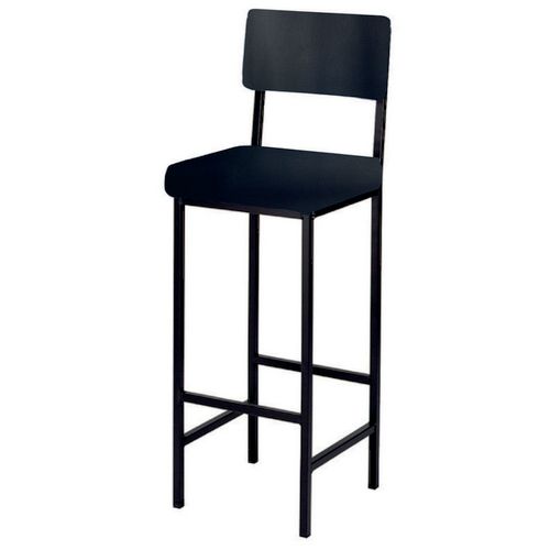 Square tube high stool with back support and anti microbial vinyl - Capacity lb: 330